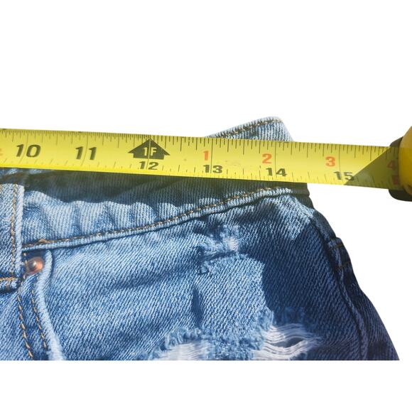 Wild Fable Rough Hem Distressed Ripped Hot Pants Hight Rise Denim Shorts Sz 9 - Picture 3 of 8